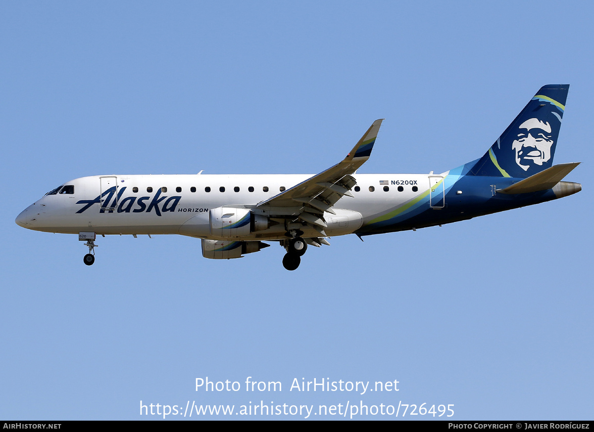 Aircraft Photo of N620QX | Embraer 175LR (ERJ-170-200LR) | Alaska Airlines | AirHistory.net #726495