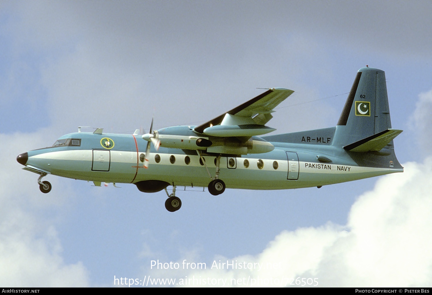 Aircraft Photo of 62 / AR-MLF | Fokker F27-200MAR Maritime | Pakistan - Navy | AirHistory.net #726505