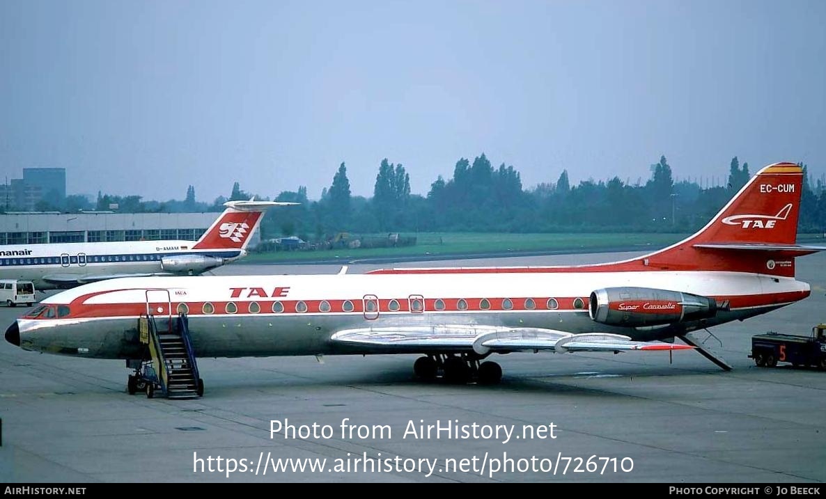 Aircraft Photo of EC-CUM | Sud SE-210 Caravelle 10B3 Super B | TAE - Trabajos Aéreos y Enlaces | AirHistory.net #726710