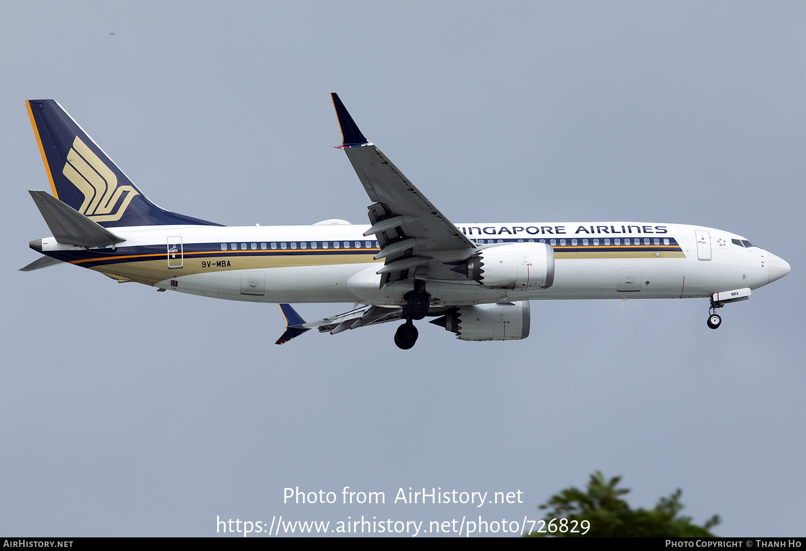 Aircraft Photo of 9V-MBA | Boeing 737-8 Max 8 | Singapore Airlines | AirHistory.net #726829