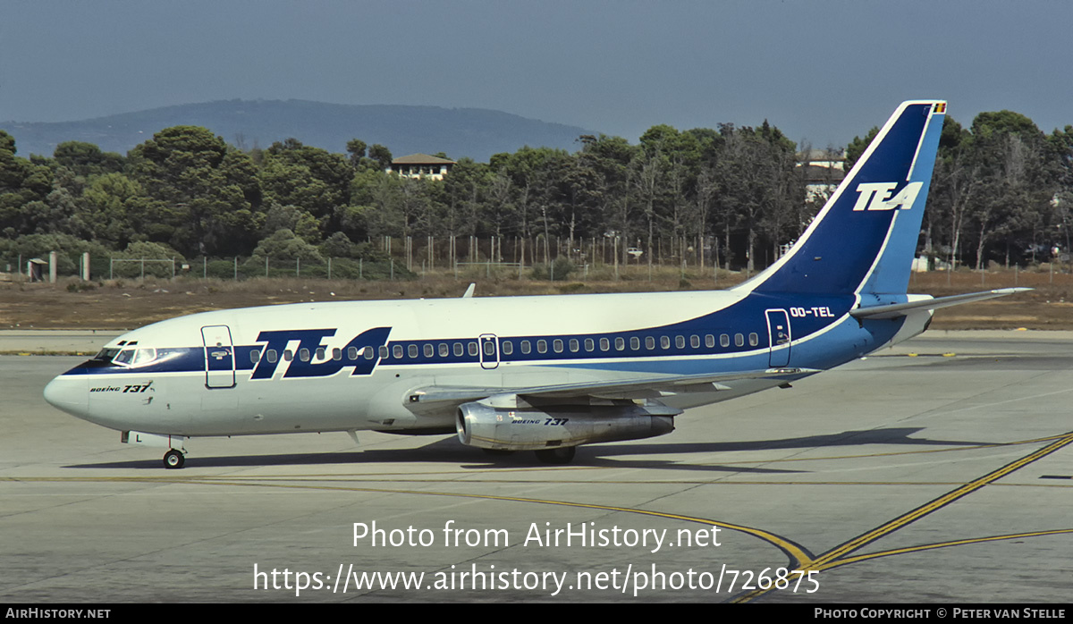 Aircraft Photo of OO-TEL | Boeing 737-2M8/Adv | TEA - Trans European Airways | AirHistory.net #726875