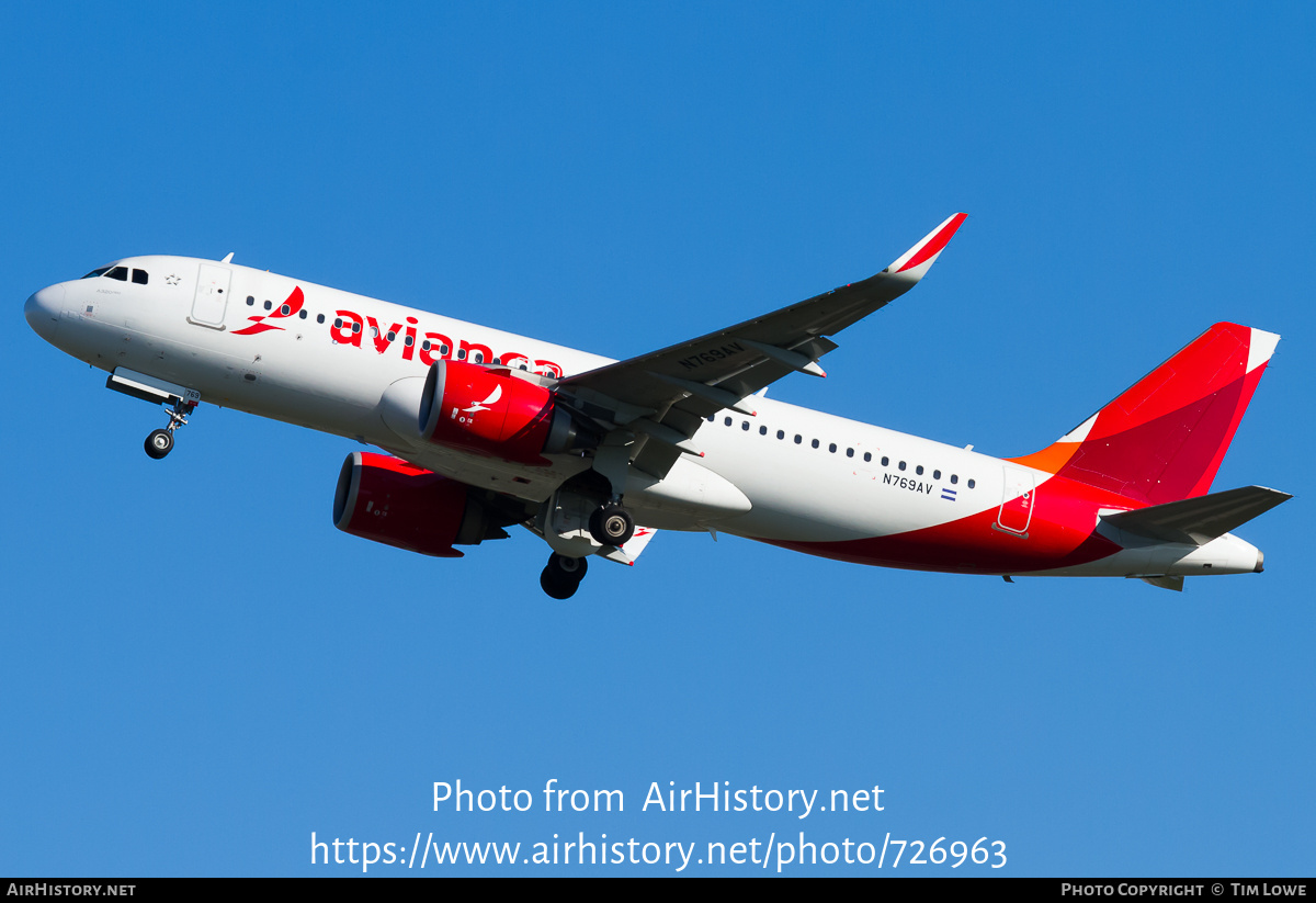 Aircraft Photo of N769AV | Airbus A320-251N | Avianca | AirHistory.net #726963