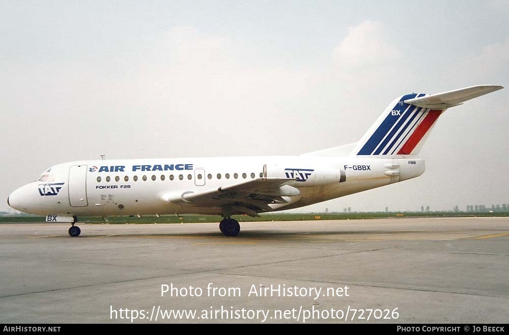 Aircraft Photo of F-GBBX | Fokker F28-1000 Fellowship | Air France | AirHistory.net #727026