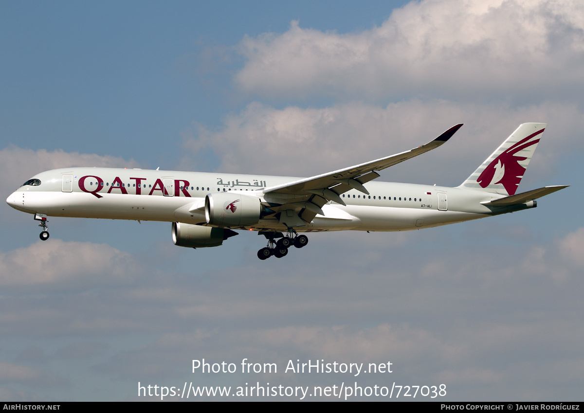 Aircraft Photo of A7-ALI | Airbus A350-941 | Qatar Airways | AirHistory.net #727038