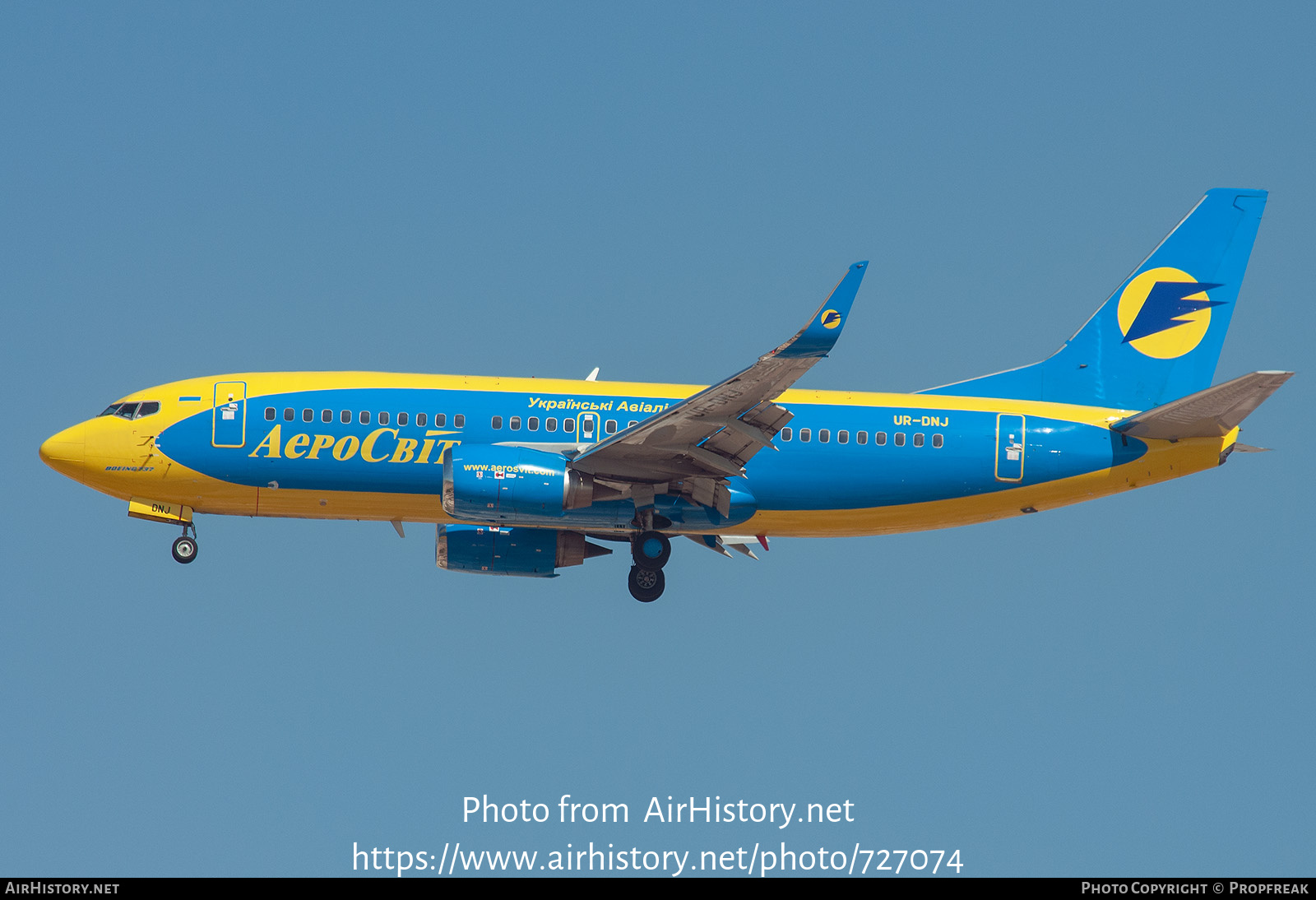 Aircraft Photo of UR-DNJ | Boeing 737-36Q | AeroSvit Ukrainian Airlines | AirHistory.net #727074