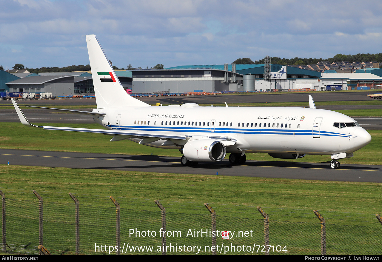 Aircraft Photo of A6-MRS | Boeing 737-8E0 BBJ2 | United Arab Emirates Government | AirHistory.net #727104