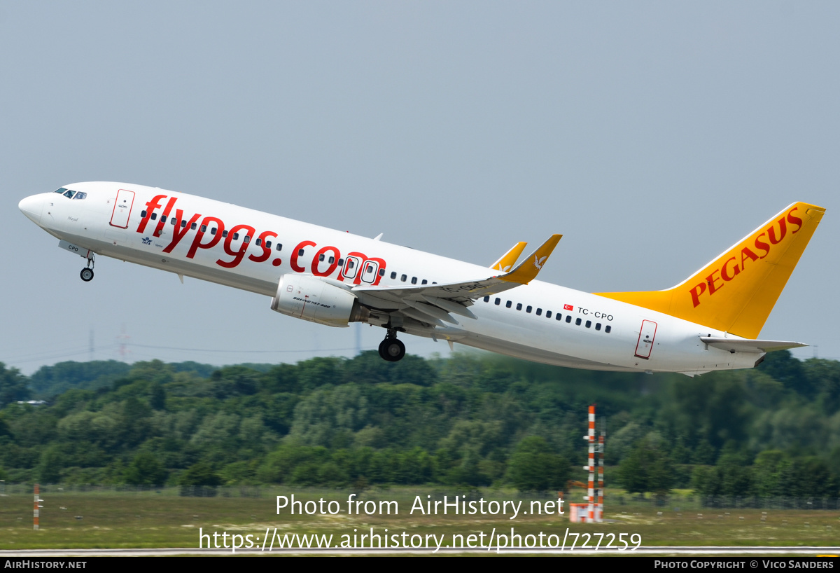 Aircraft Photo of TC-CPO | Boeing 737-8AS | Pegasus Airlines | AirHistory.net #727259