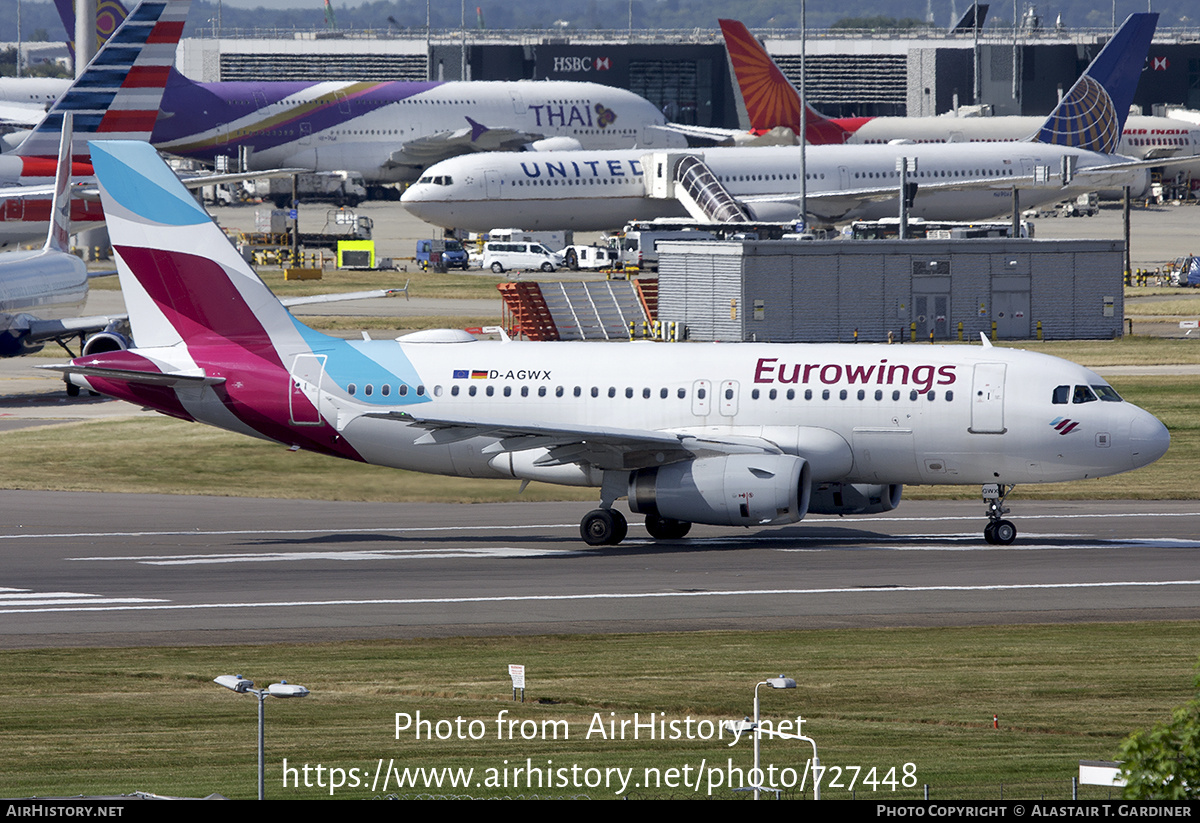 Aircraft Photo of D-AGWX | Airbus A319-132 | Eurowings | AirHistory.net #727448