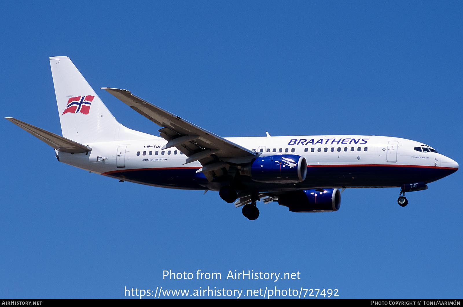 Aircraft Photo of LN-TUF | Boeing 737-705 | Braathens | AirHistory.net #727492