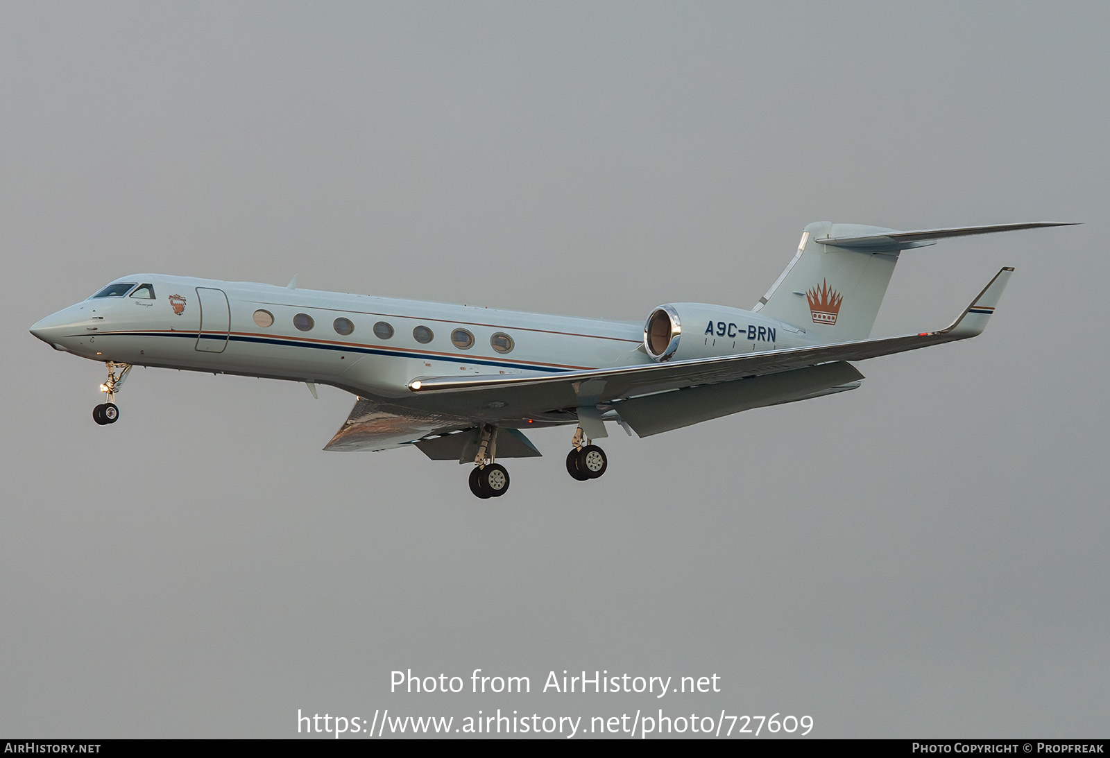 Aircraft Photo of A9C-BRN | Gulfstream Aerospace G-V-SP Gulfstream G550 | Bahrain Royal Flight | AirHistory.net #727609