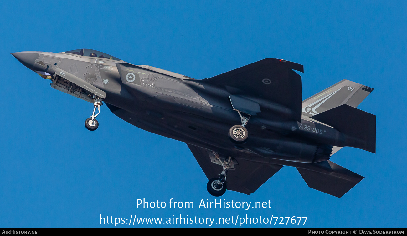 Aircraft Photo of A35-005 | Lockheed Martin F-35A Lightning II | Australia - Air Force | AirHistory.net #727677