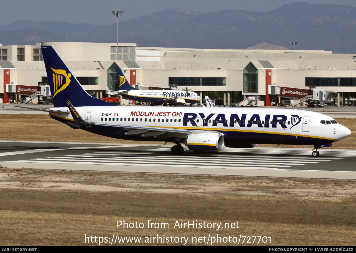 Aircraft Photo of EI-EVF | Boeing 737-8AS | Ryanair | AirHistory.net #727701