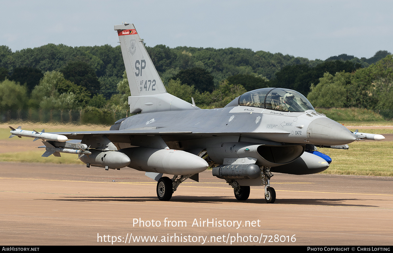 Aircraft Photo of 91-0472 / AF91-472 | General Dynamics F-16DM Fighting Falcon | USA - Air Force | AirHistory.net #728016