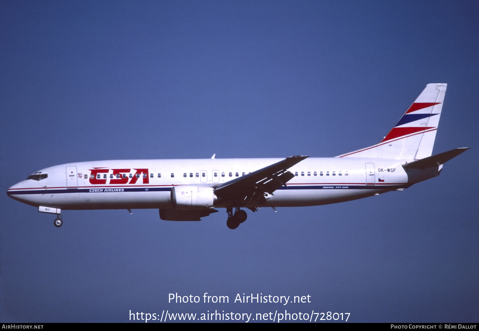 Aircraft Photo of OK-WGF | Boeing 737-4Y0 | ČSA - Czech Airlines | AirHistory.net #728017