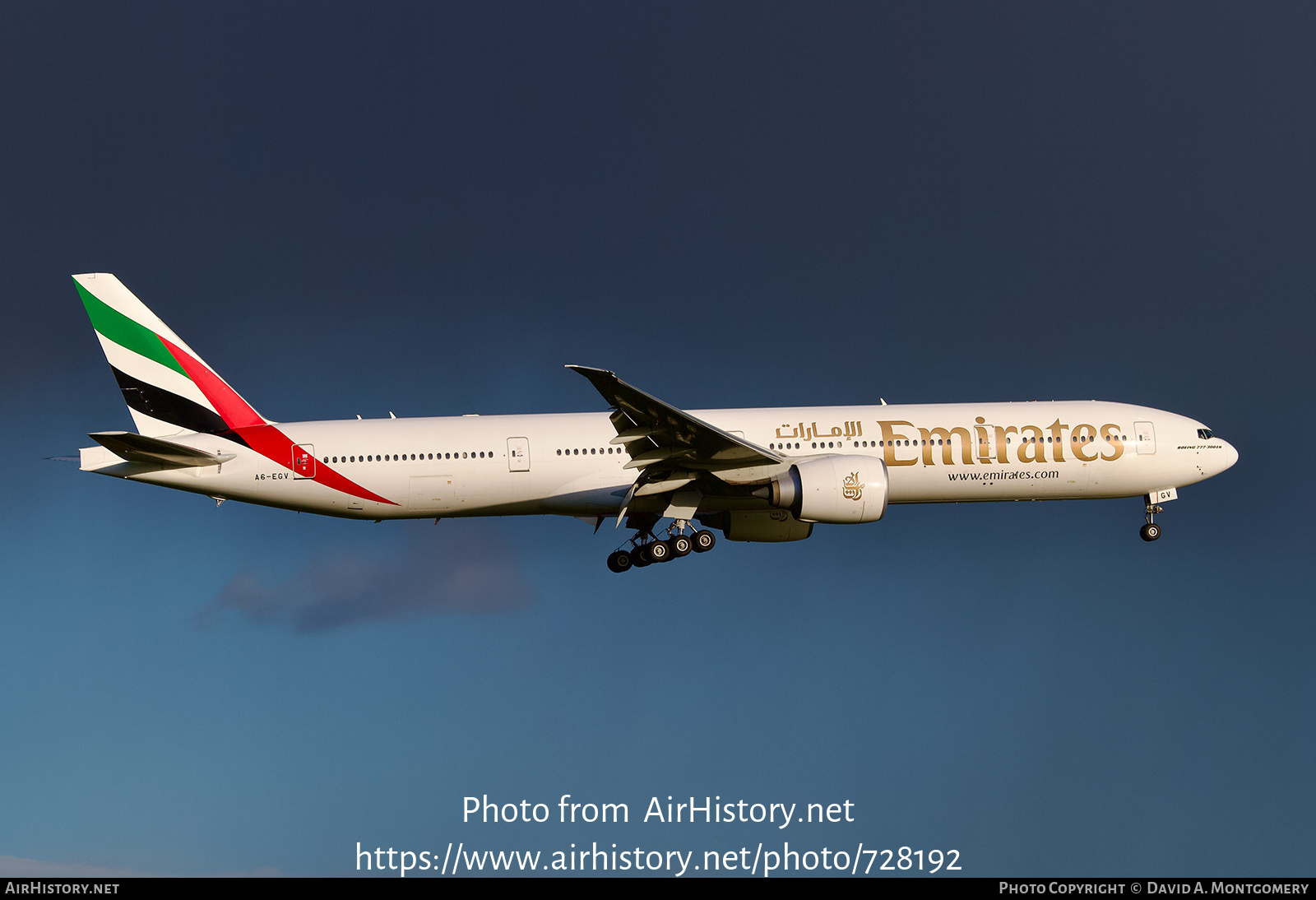 Aircraft Photo of A6-EGV | Boeing 777-31H/ER | Emirates | AirHistory.net #728192