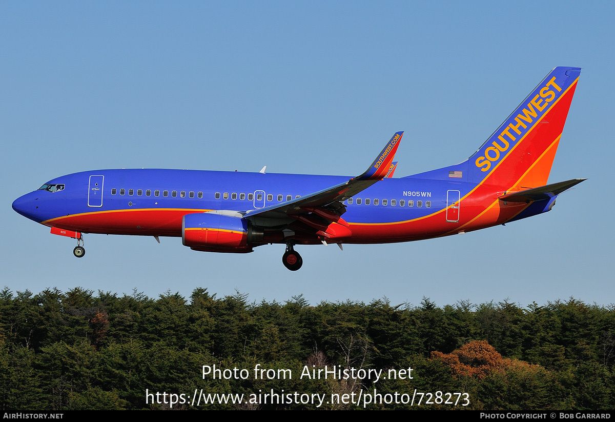 Aircraft Photo of N905WN | Boeing 737-7H4 | Southwest Airlines | AirHistory.net #728273