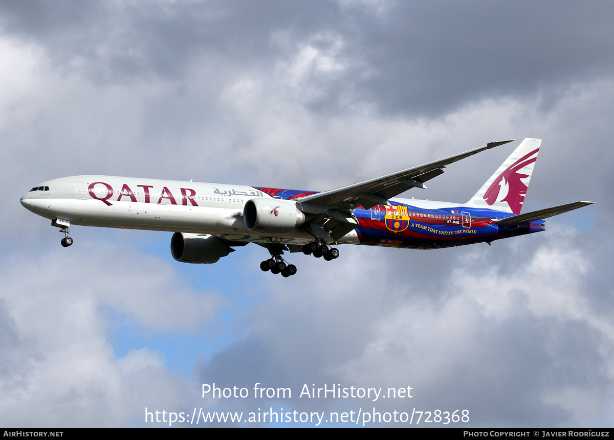 Aircraft Photo of A7-BAE | Boeing 777-3DZ/ER | Qatar Airways | AirHistory.net #728368