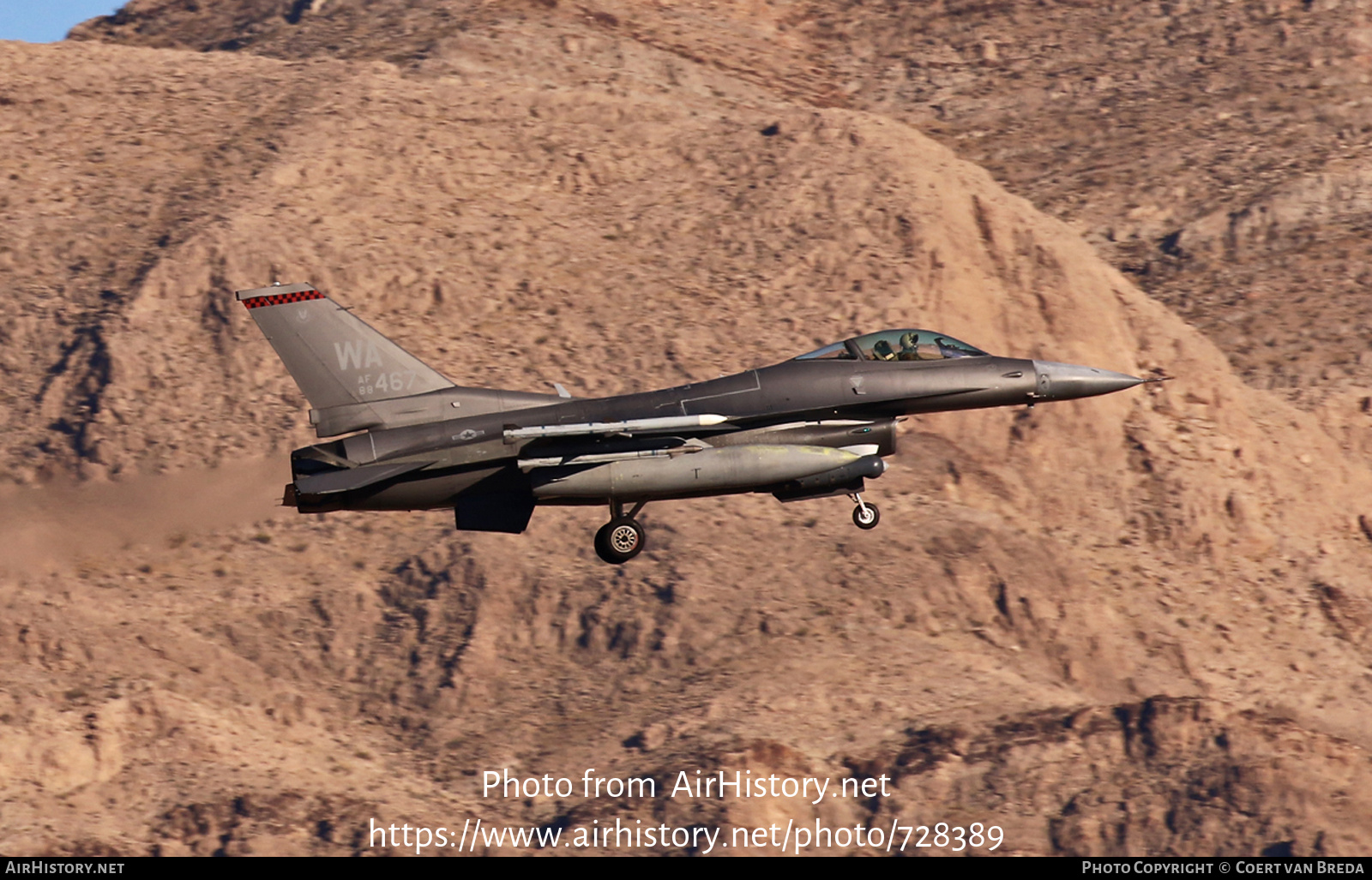 Aircraft Photo of 88-0467 / AF88-467 | General Dynamics F-16CM Fighting Falcon | USA - Air Force | AirHistory.net #728389