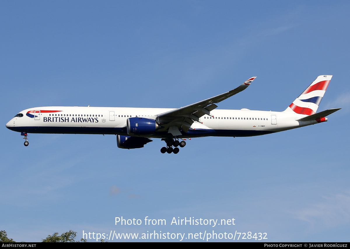 Aircraft Photo of G-XWBP | Airbus A350-1041 | British Airways | AirHistory.net #728432