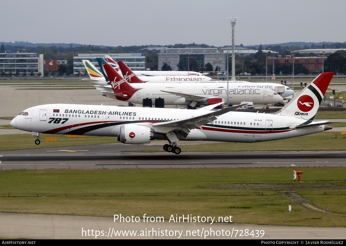 Aircraft Photo of S2-AJX | Boeing 787-9 Dreamliner | Biman Bangladesh Airlines | AirHistory.net #728439