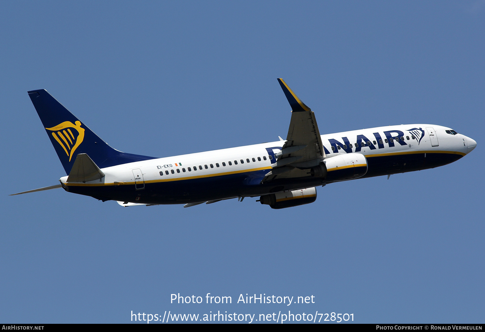 Aircraft Photo of EI-EKO | Boeing 737-8AS | Ryanair | AirHistory.net #728501