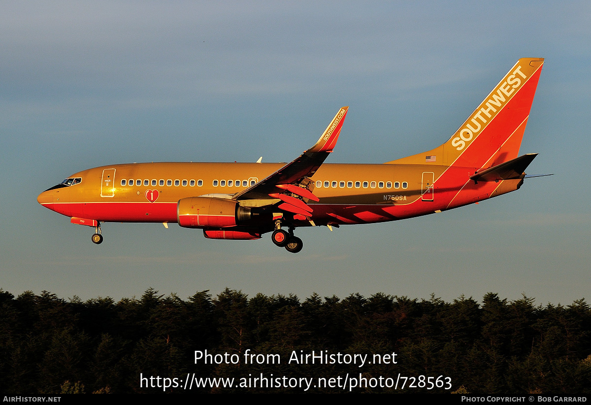 Aircraft Photo of N750SA | Boeing 737-7H4 | Southwest Airlines | AirHistory.net #728563