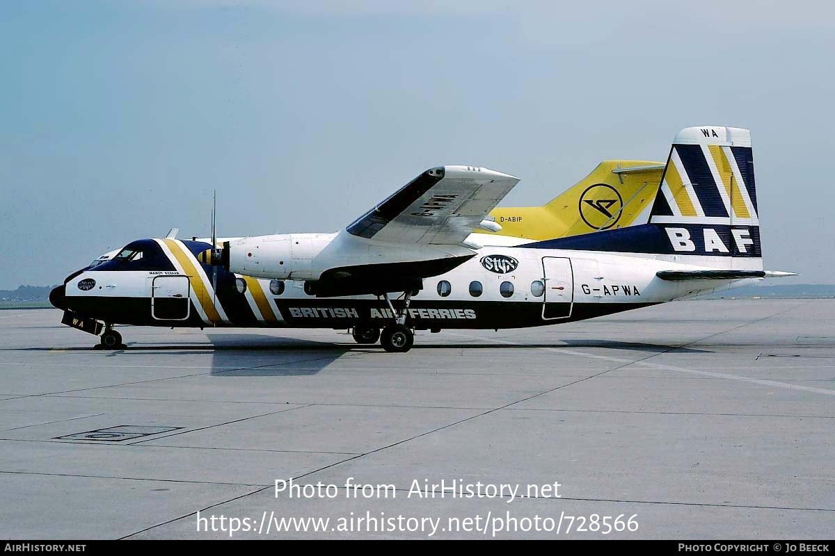 Aircraft Photo of G-APWA | Handley Page HPR-7 Herald 100 | British Air Ferries - BAF | AirHistory.net #728566