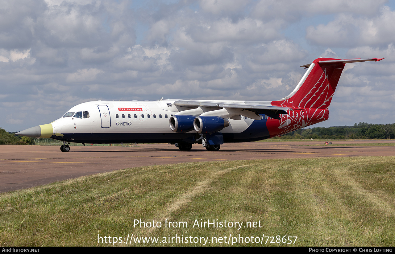 Aircraft Photo of G-ETPL | BAE Systems Avro 146-RJ100 | QinetiQ | AirHistory.net #728657