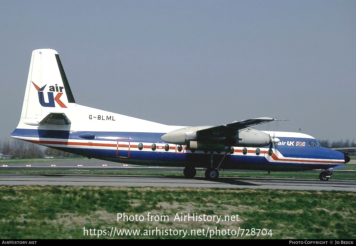 Aircraft Photo of G-BLML | Fokker F27-200 Friendship | Air UK | AirHistory.net #728704