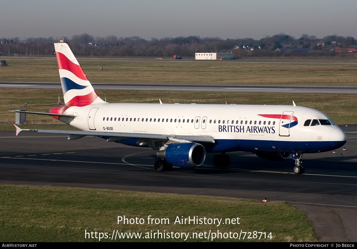 Aircraft Photo of G-BUSI | Airbus A320-211 | British Airways | AirHistory.net #728714