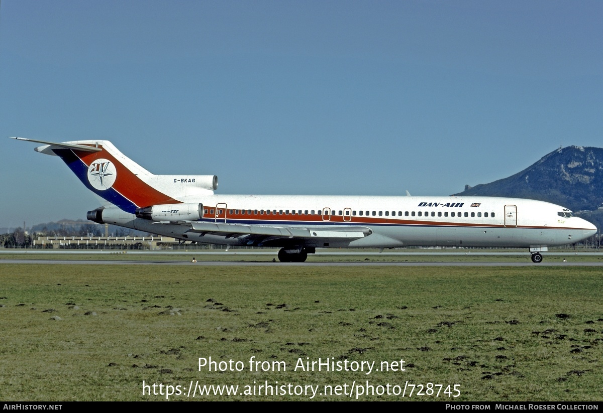 Aircraft Photo of G-BKAG | Boeing 727-217/Adv | Dan-Air London | AirHistory.net #728745