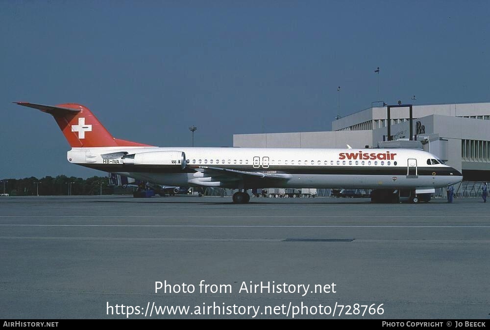 Aircraft Photo of HB-IVA | Fokker 100 (F28-0100) | Swissair | AirHistory.net #728766