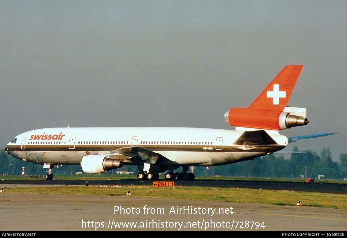 Aircraft Photo of HB-IHH | McDonnell Douglas DC-10-30 | Swissair | AirHistory.net #728794