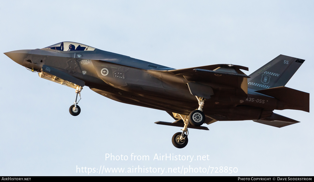 Aircraft Photo of A35-055 | Lockheed Martin F-35A Lightning II | Australia - Air Force | AirHistory.net #728850