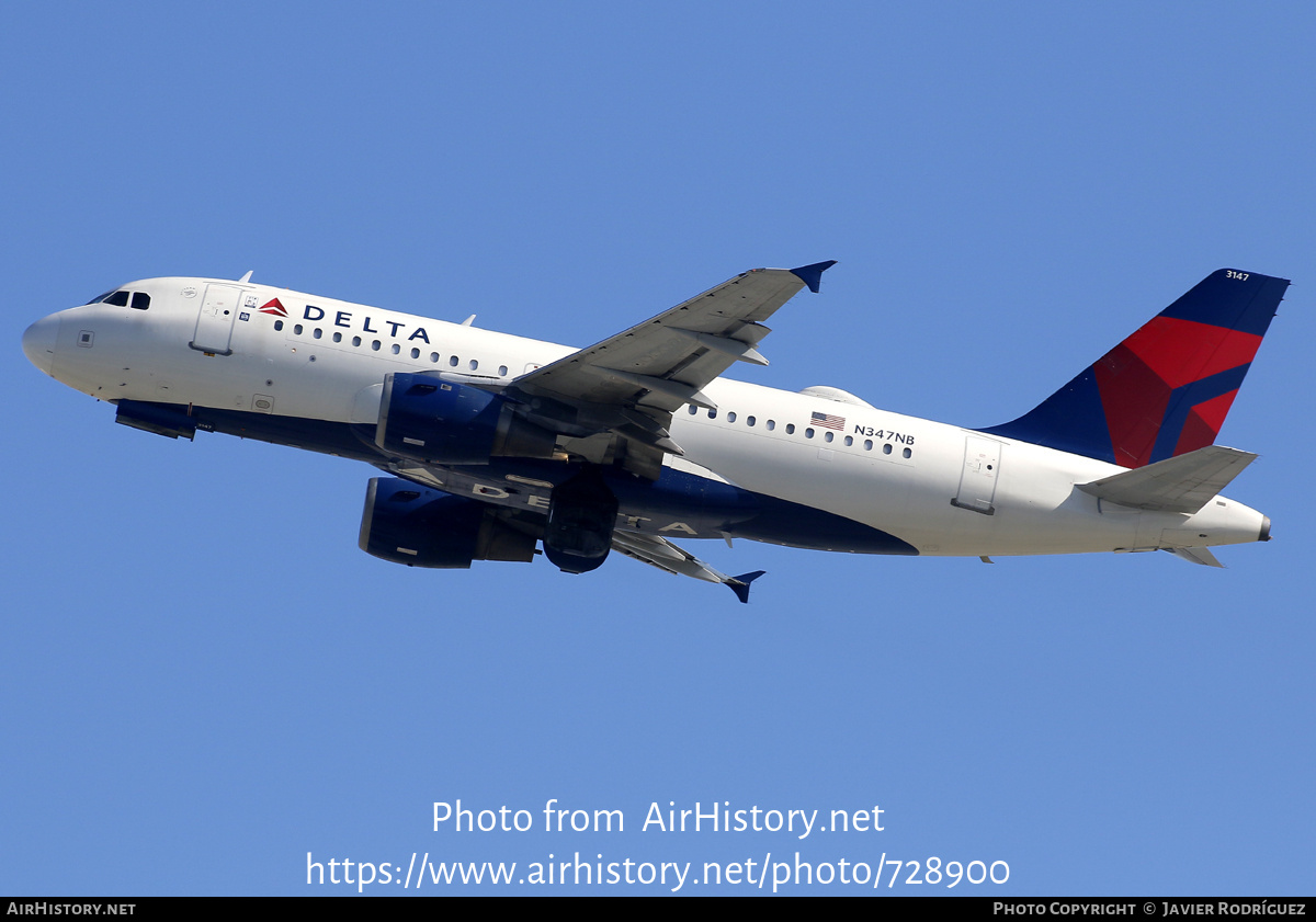 Aircraft Photo of N347NB | Airbus A319-114 | Delta Air Lines | AirHistory.net #728900