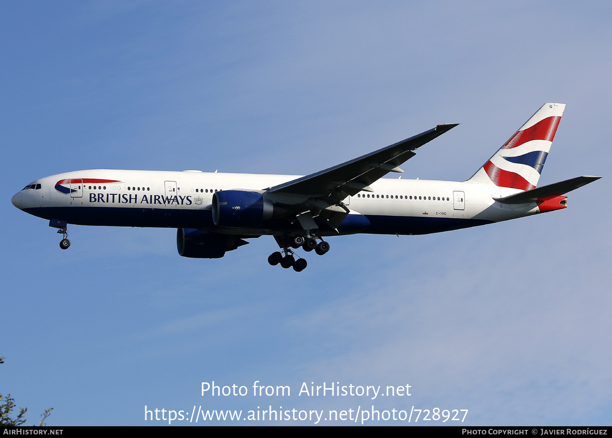 Aircraft Photo of G-VIIG | Boeing 777-236/ER | British Airways | AirHistory.net #728927