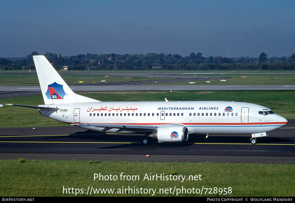 Aircraft Photo of SU-MBA | Boeing 737-3Q8 | Mediterranean Airlines | AirHistory.net #728958