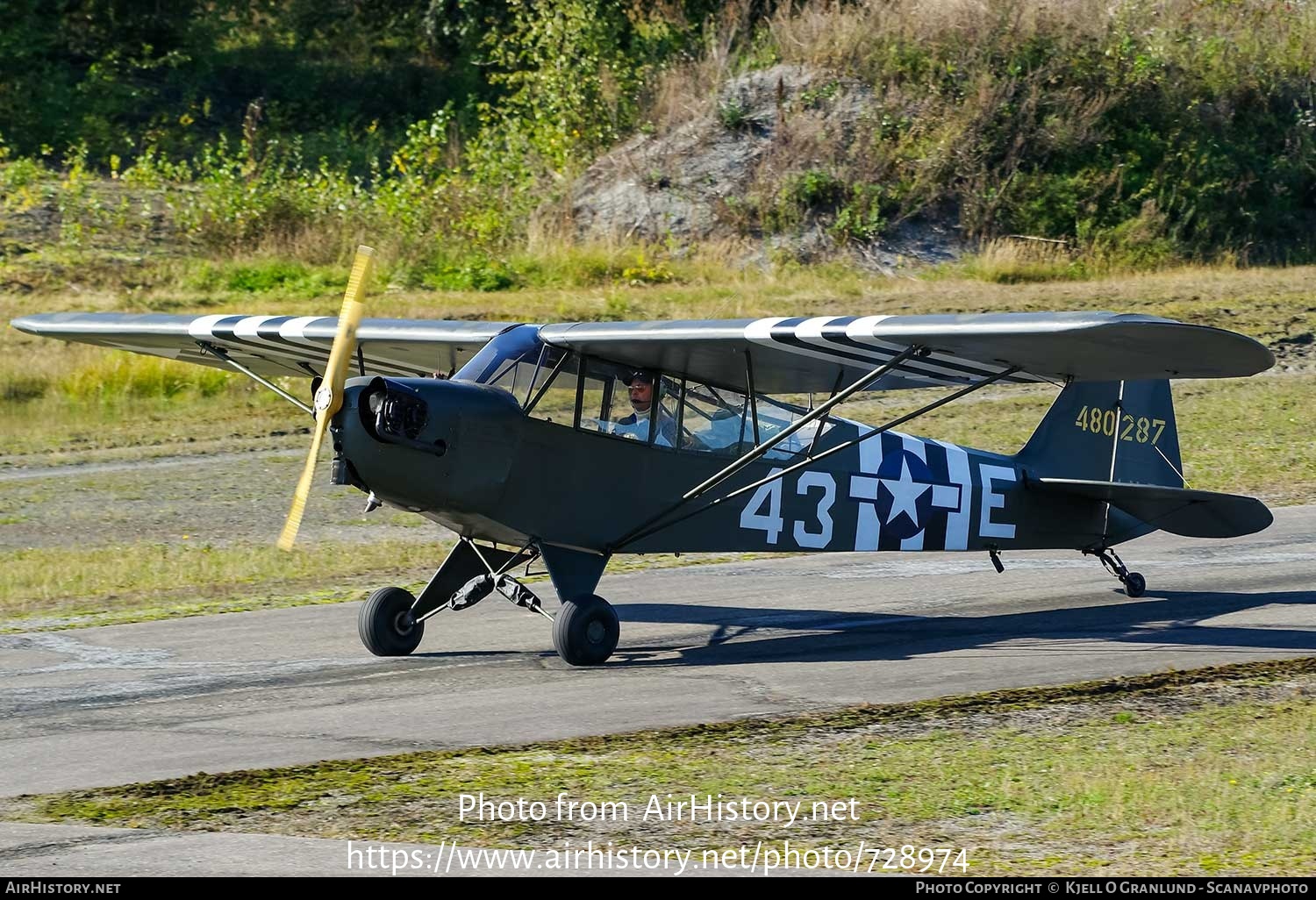 Aircraft Photo of LN-RAP / 480287 | Piper L-4J Grasshopper (J-3C-65D) | USA - Air Force | AirHistory.net #728974