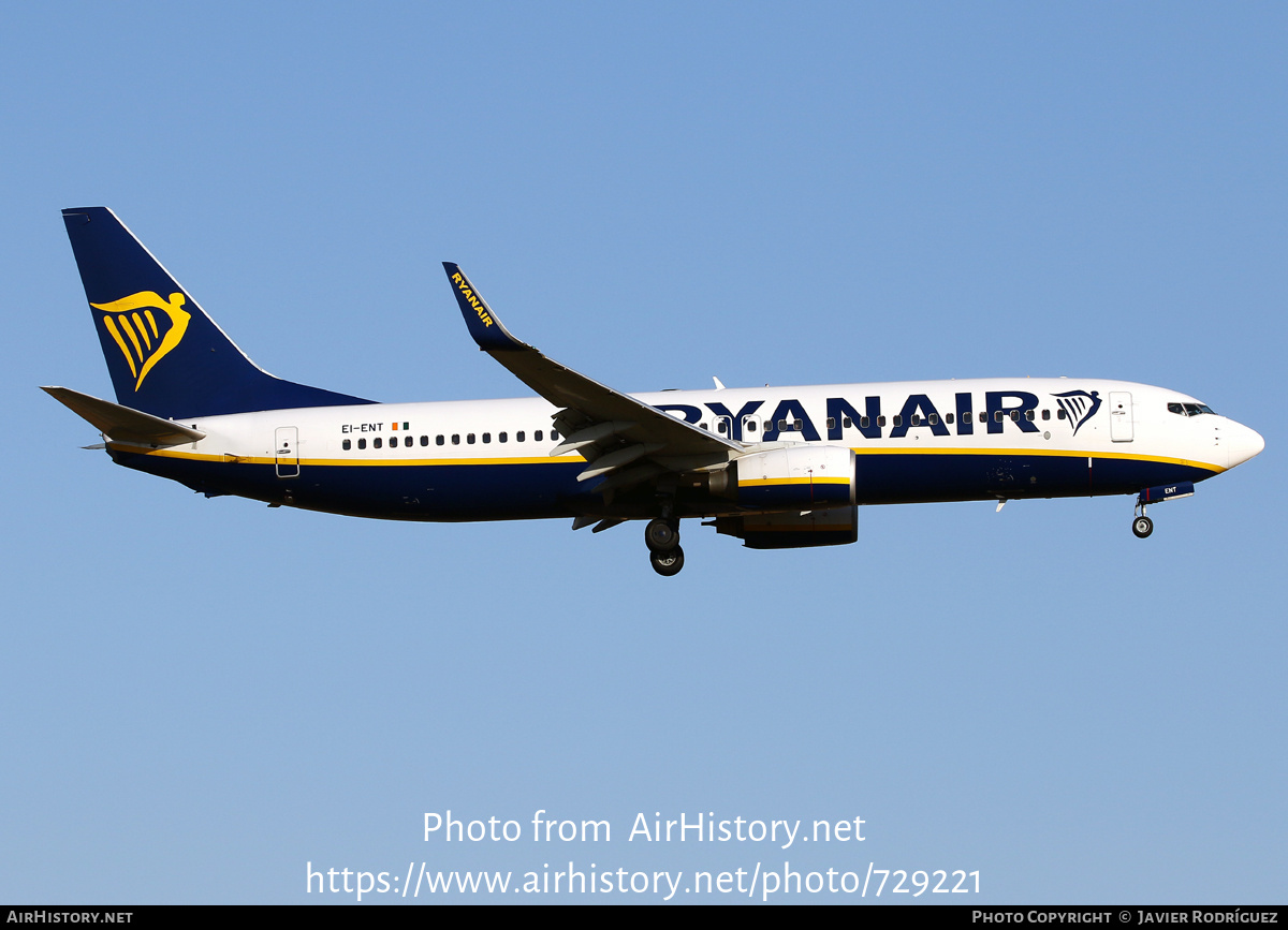 Aircraft Photo of EI-ENT | Boeing 737-8AS | Ryanair | AirHistory.net #729221