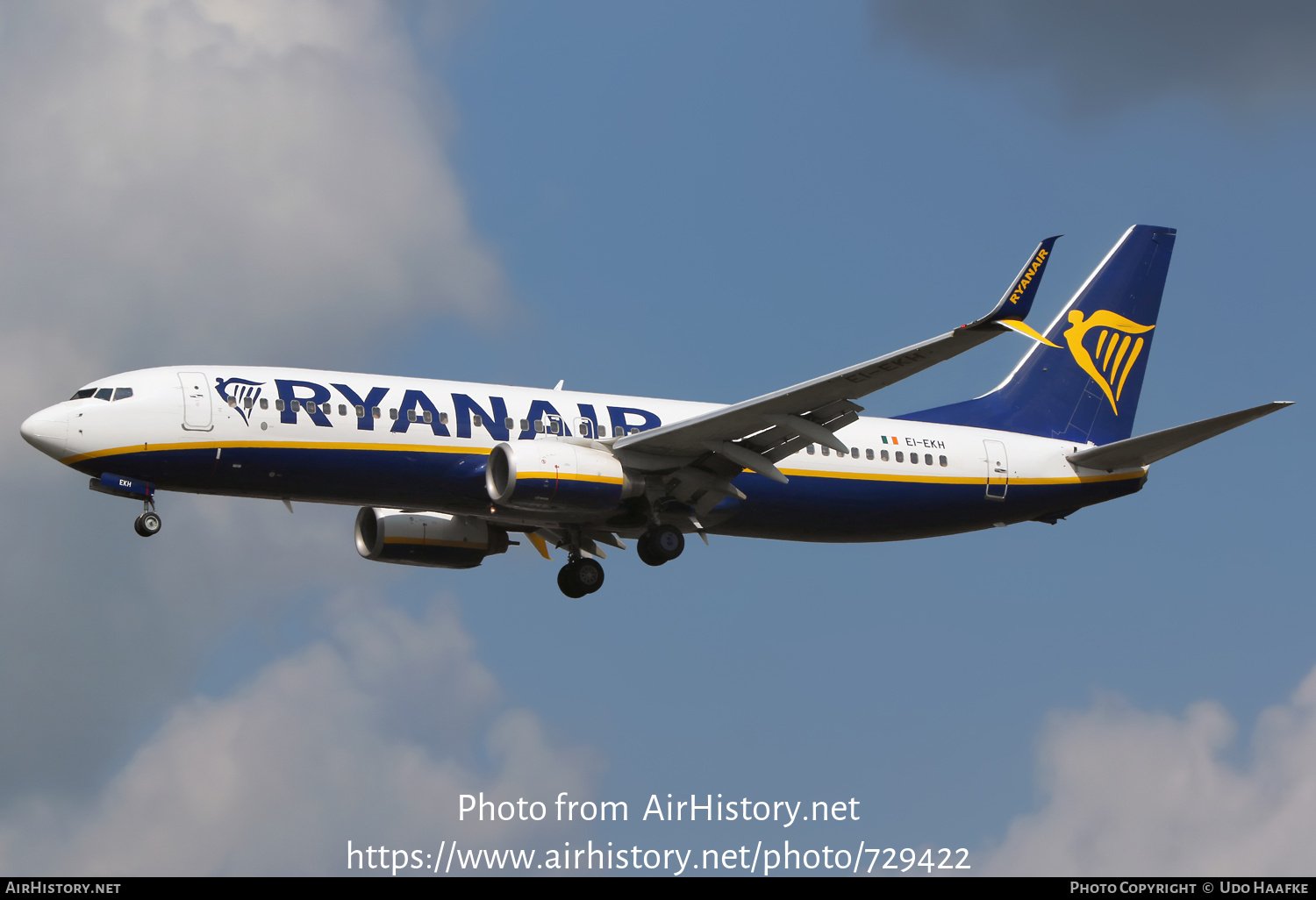 Aircraft Photo of EI-EKH | Boeing 737-8AS | Ryanair | AirHistory.net #729422