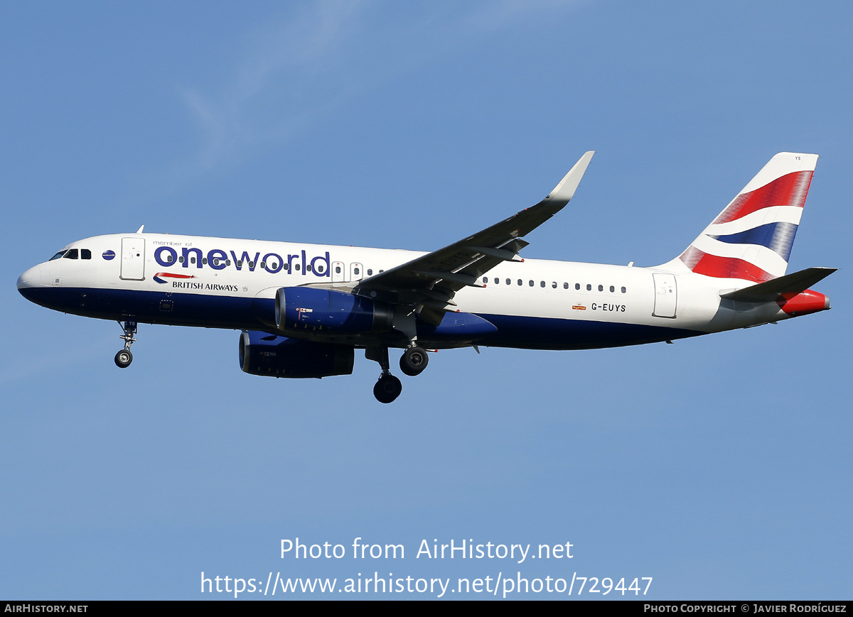 Aircraft Photo of G-EUYS | Airbus A320-232 | British Airways | AirHistory.net #729447