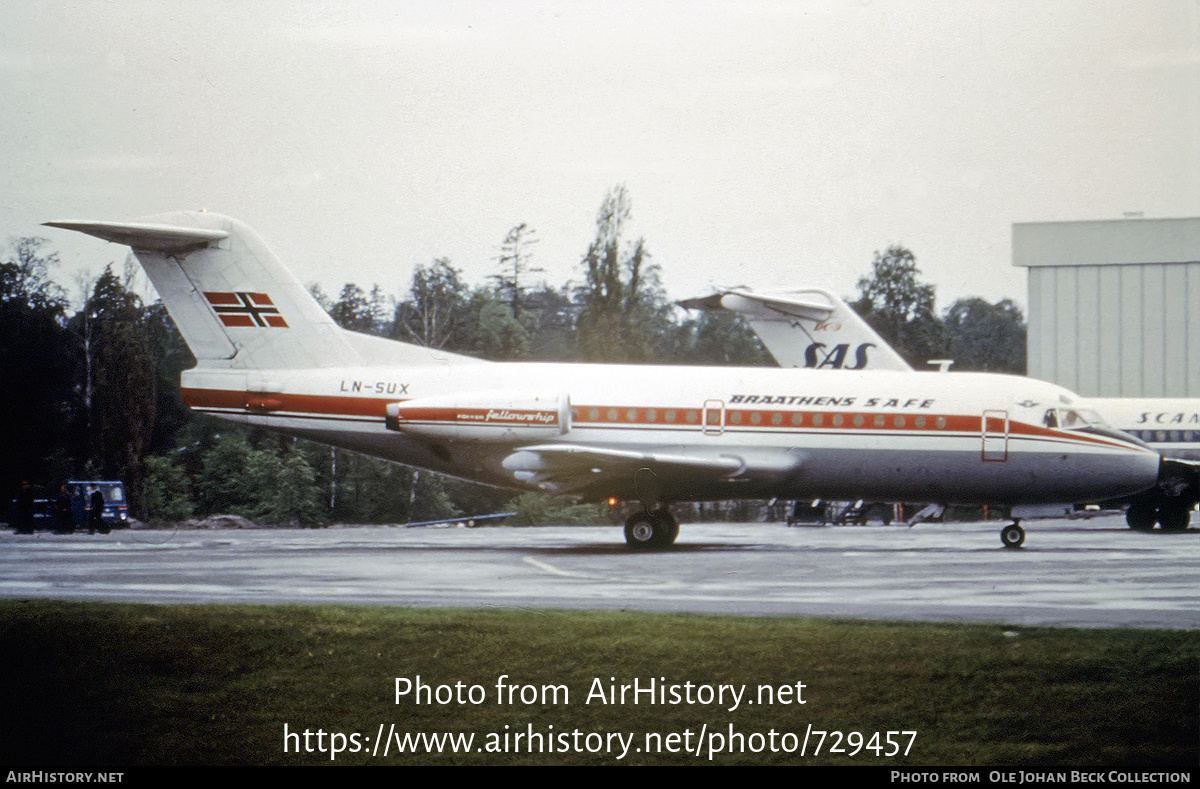 Aircraft Photo of LN-SUX | Fokker F28-1000 Fellowship | Braathens SAFE | AirHistory.net #729457