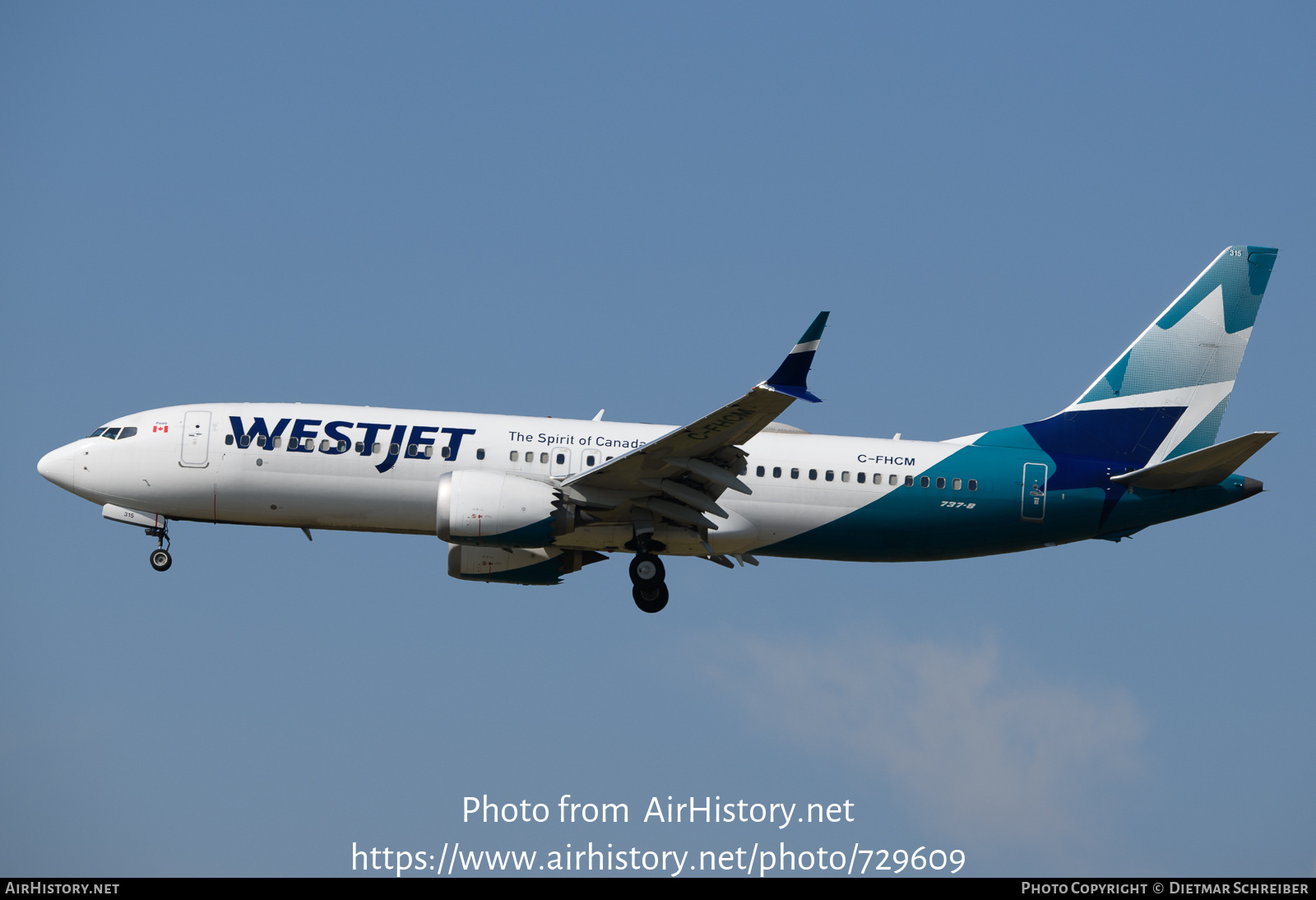 Aircraft Photo of C-FHCM | Boeing 737-8 Max 8 | WestJet | AirHistory.net #729609