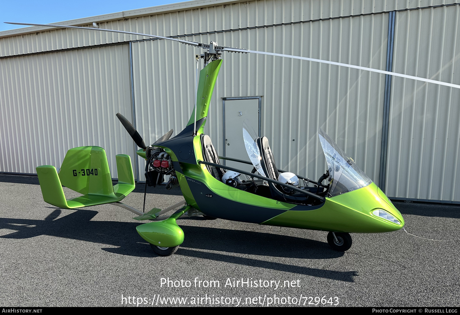 Aircraft Photo of G-3040 | AutoGyro Europe MTO Sport | AirHistory.net #729643