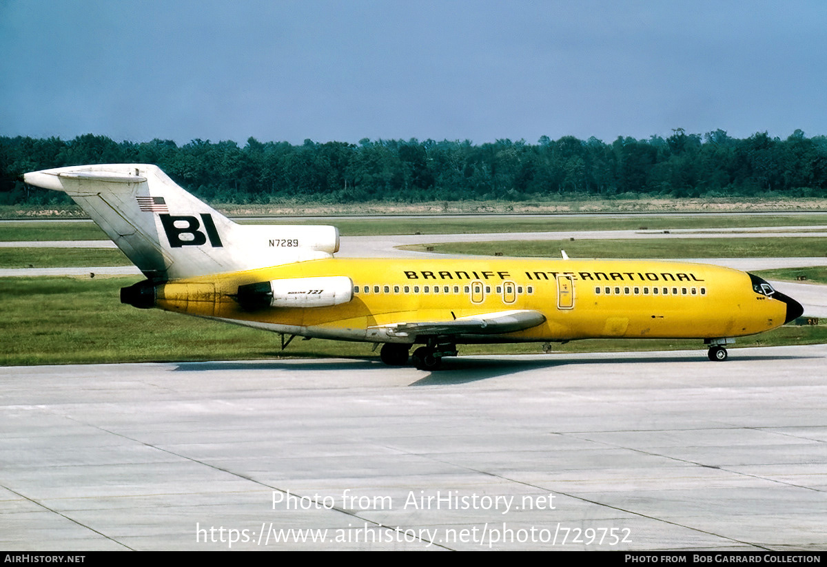 Aircraft Photo of N7289 | Boeing 727-27 | Braniff International Airways | AirHistory.net #729752