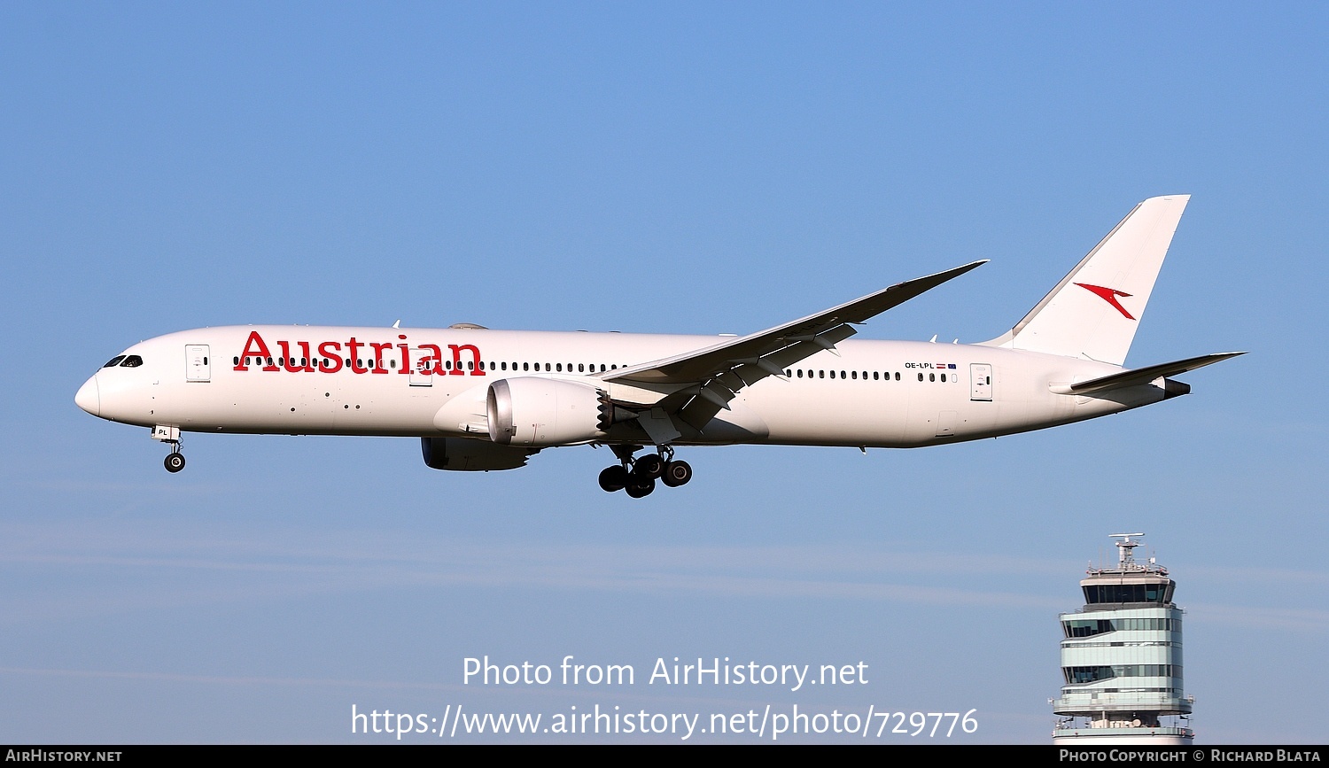 Aircraft Photo of OE-LPL | Boeing 787-9 Dreamliner | Austrian Airlines | AirHistory.net #729776