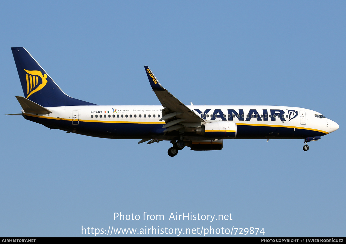 Aircraft Photo of EI-ENV | Boeing 737-8AS | Ryanair | AirHistory.net #729874