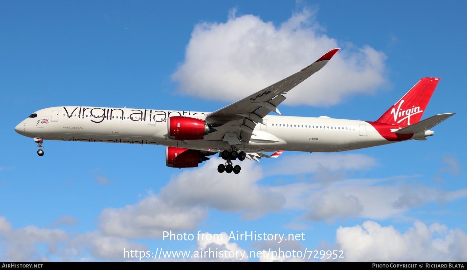 Aircraft Photo of G-VRNB | Airbus A350-1041 | Virgin Atlantic Airways | AirHistory.net #729952