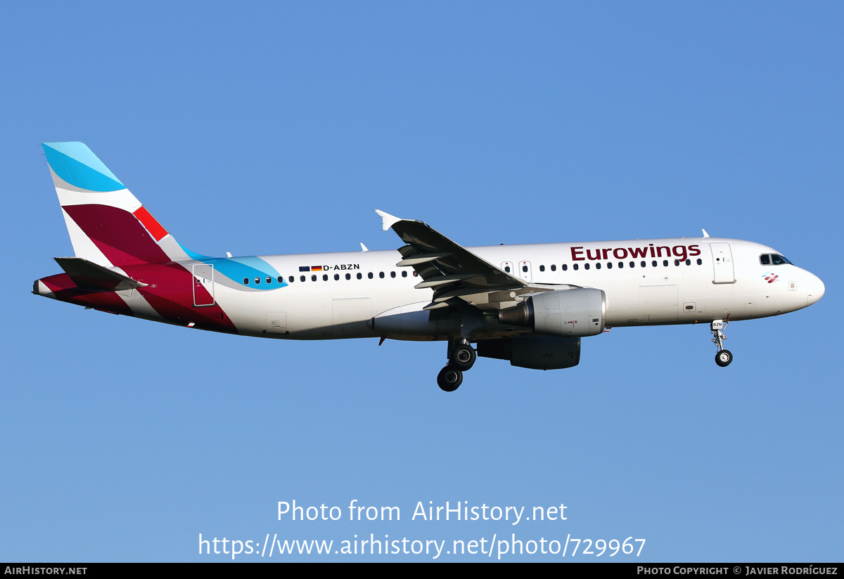 Aircraft Photo of D-ABZN | Airbus A320-216 | Eurowings | AirHistory.net #729967