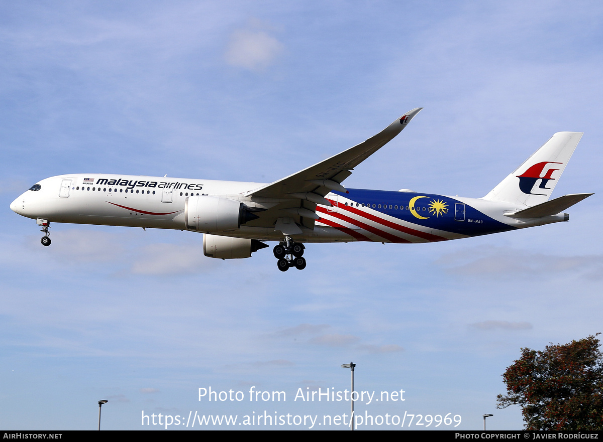 Aircraft Photo of 9M-MAC | Airbus A350-941 | Malaysia Airlines | AirHistory.net #729969